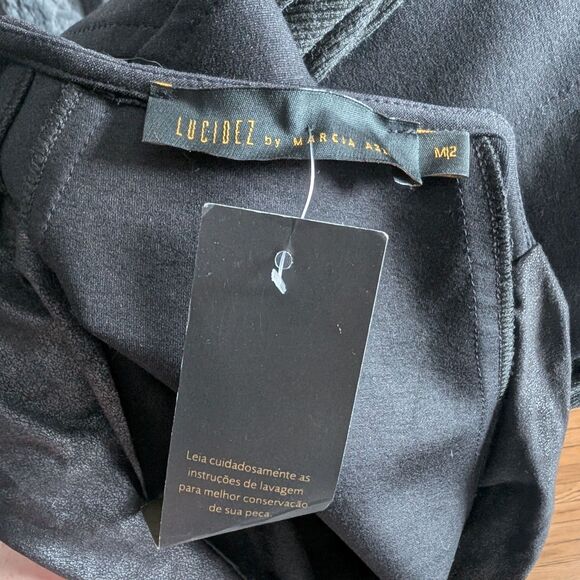 NWT Lucidez by Marcia Azzi Mini Dress Cowl Draped Knit Brazilian Designer Size 2 - Picture 12 of 13